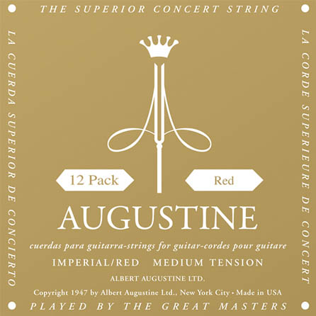Picture of Augustine HLSETIMPREDPK Imperial Red Medium Tension Nylon Guitar Strings&#44; Pack of 12