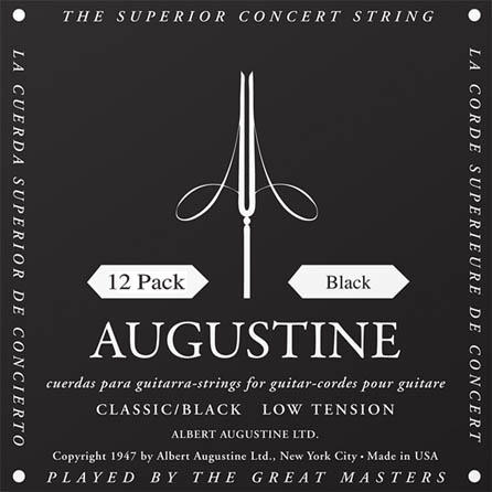 Picture of Augustine HLSETBLACKPK Classic Black Low Tension Nylon Guitar Strings&#44; Pack of 12