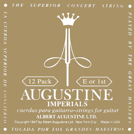Augustine HL1IMPERIALPK Single Imperial E or 1st Nylon Guitar Strings, Pack of 12