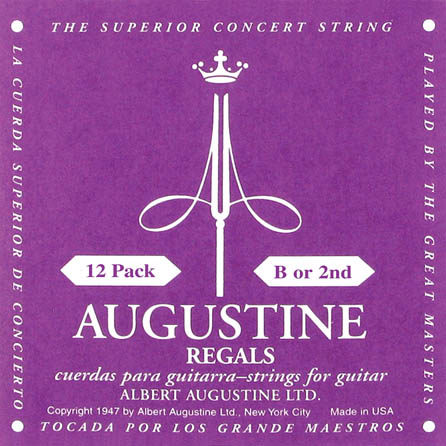 Augustine HL2REGALPK Single Regal B or 2nd Nylon Guitar Strings, Pack of 12