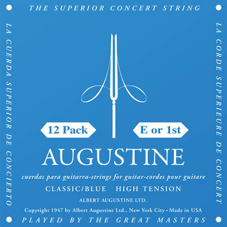 Picture of Augustine HL1BLUEPK Single Blue E or 1st High Tension Nylon Guitar Strings&#44; Pack of 12