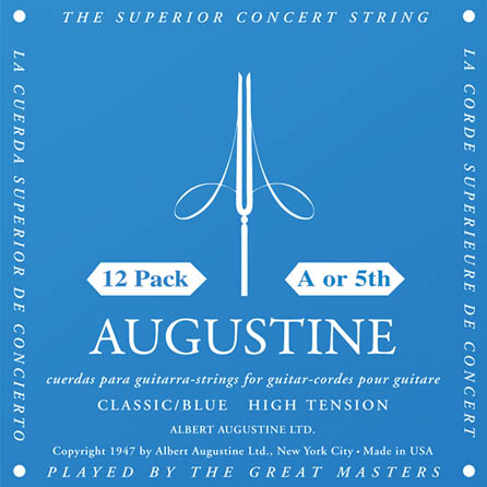 Picture of Augustine HL5BLUEPK Single Blue A or 5th High Tension Nylon Guitar Strings&#44; Pack of 12