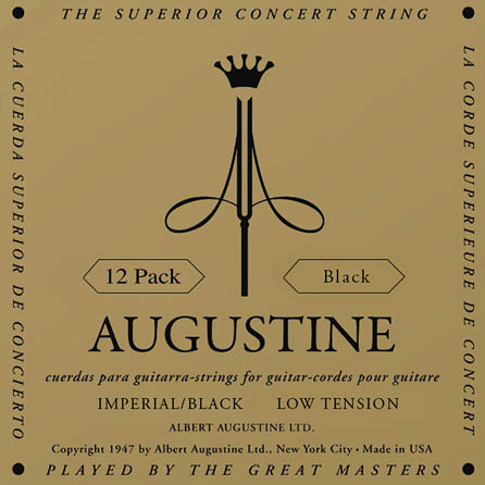 Picture of Augustine HLSETIMPBLACKPK Imperial Black Low Tension Nylon Guitar Strings&#44; Pack of 12