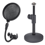 SAMDPS05 Desktop Microphone Stand Metal Pop Filter Bundle