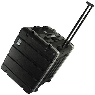 Grundorf ABS-R0816CB 7 Space Protective Amp Rack Case with Pull-Out Handle & Wheels