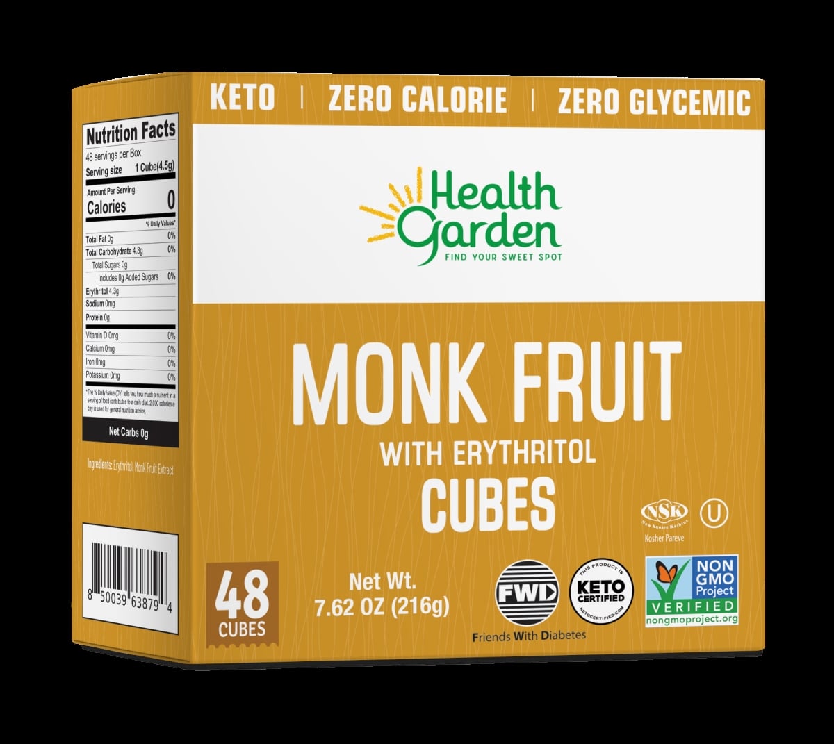 Picture of Health Garden 8794 Health Garden Monk Fruit Erythritol Cubes 48 ct