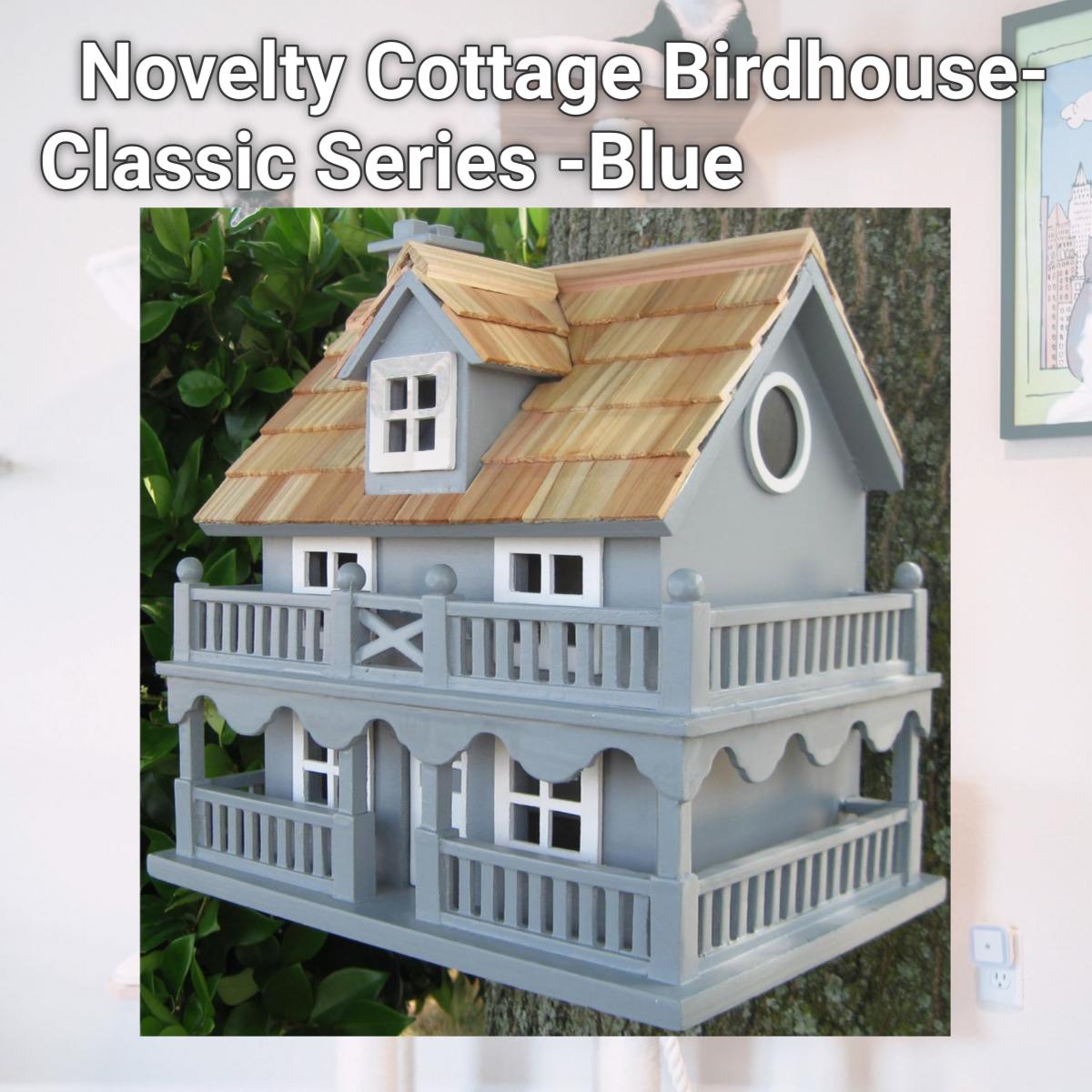 Picture of Home Bazaar HB-6102PHBS Novelty Cottage Birdhouse- Classic Series -Blue
