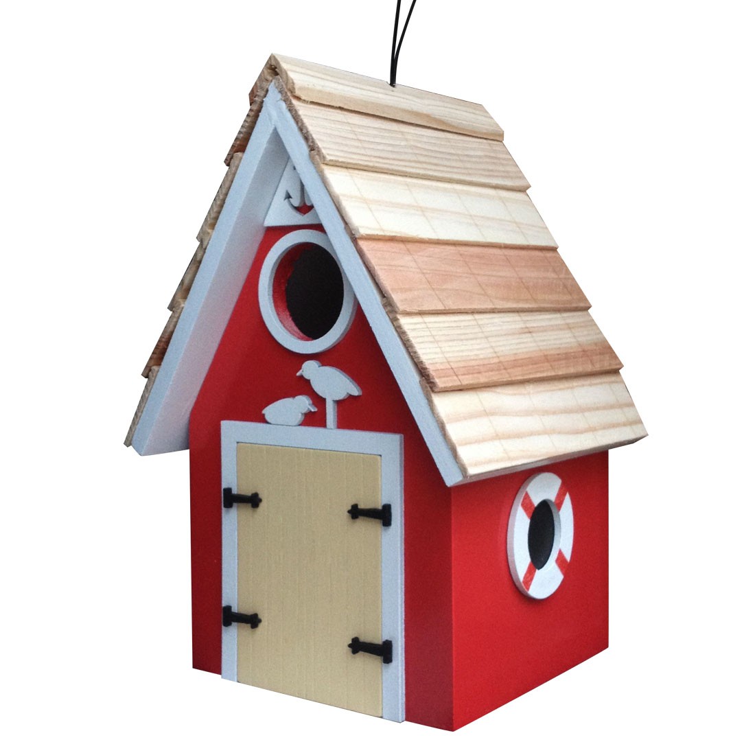 Picture of Home Bazaar HB-9514RS Dockside Cabin Birdhouse, Red