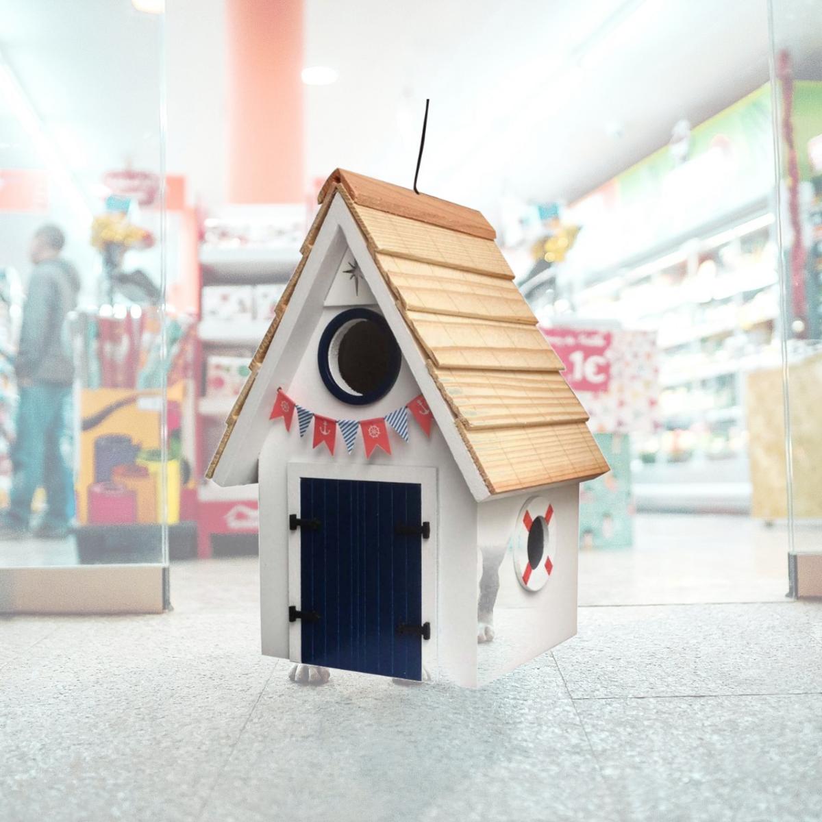 Picture of Home Bazaar HB-9515WS Dockside Cabin Birdhouse, White