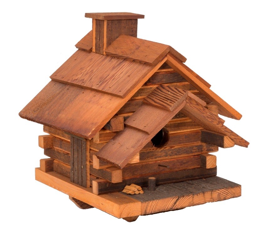 Picture of Home Bazaar HBA-1002 Conestoga Log Cabin Birdhouse, Medium - Natural Cedar