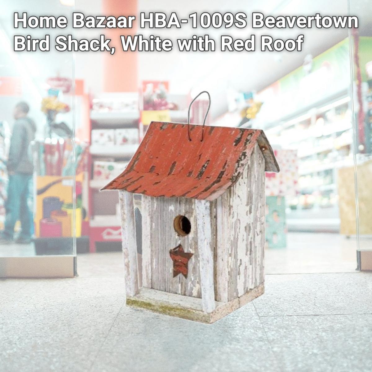 Picture of Home Bazaar HBA-1009S Beavertown Bird Shack, White with Red Roof