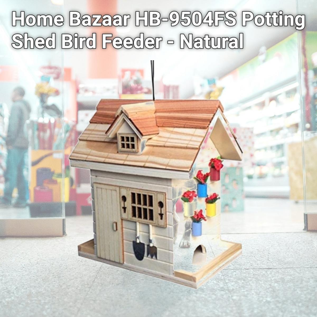 Picture of Home Bazaar HB-9504FS Potting Shed Bird Feeder - Natural