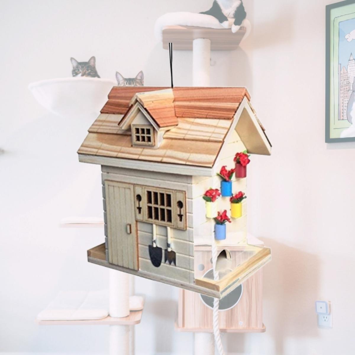 Picture of Home Bazaar HB-9504FS Potting Shed Bird Feeder - Natural
