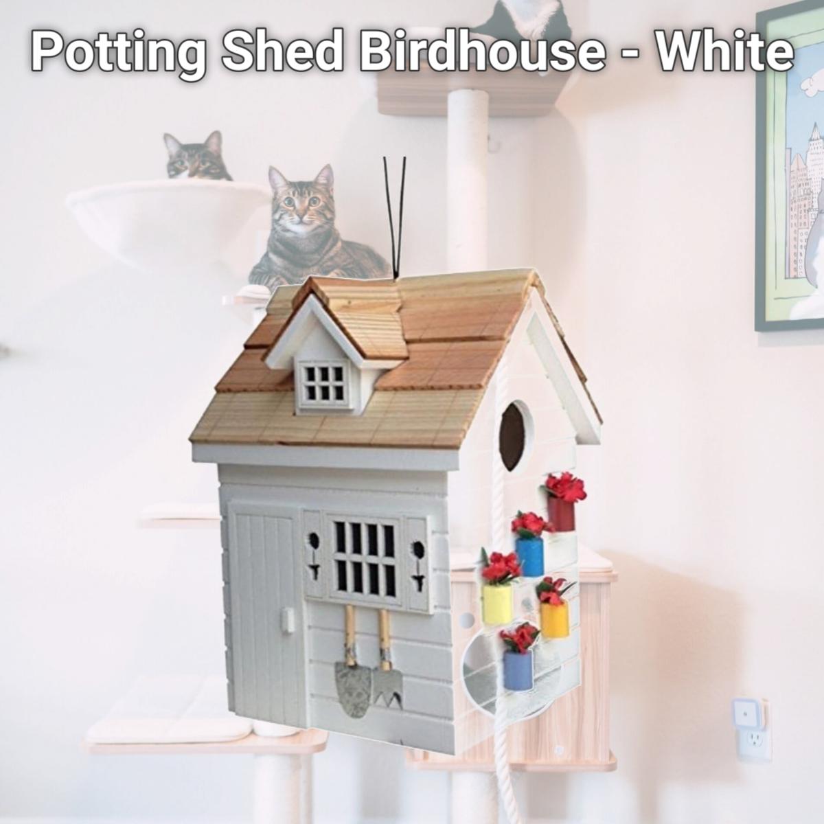 Picture of Home Bazaar HB-9504WS Potting Shed Birdhouse - White