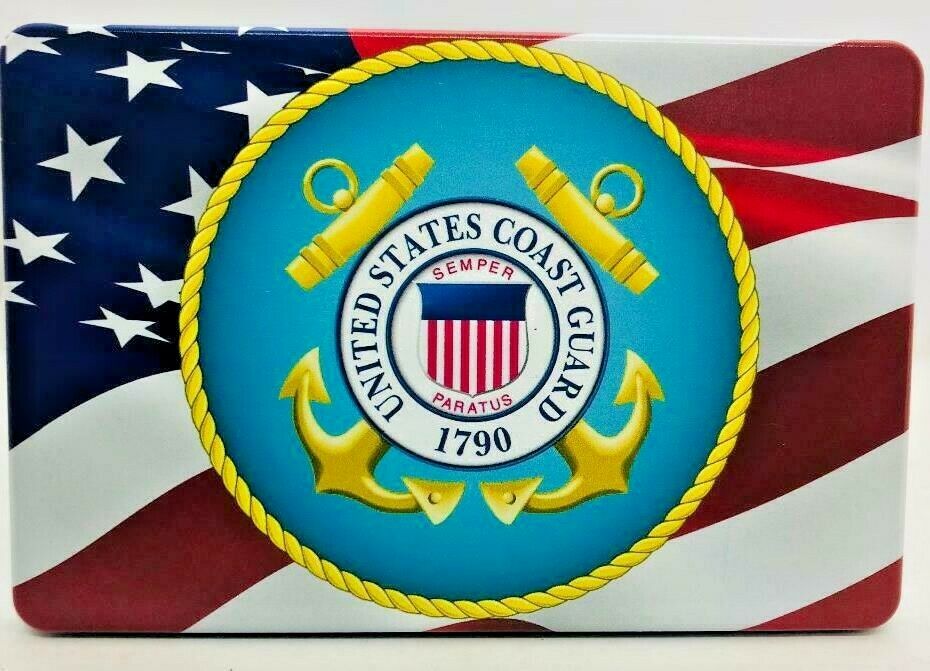 Picture of HMC HMC-TH-AMERFLGCOASTGRD-3x5-UV 3 x 5 in. American Coast Guard Flag UV Resistant Trailer Hitch Cover