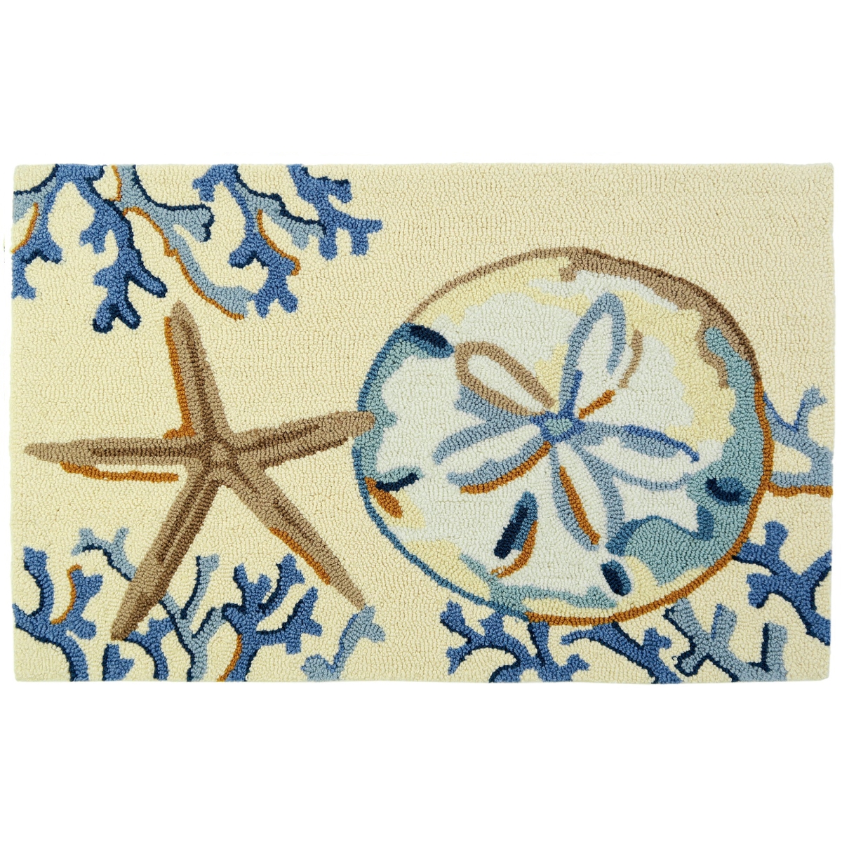 PY-PB067 22 in. x 34 in. La Playa Sand Dollar Hand Hooked Accent Area Rug -  Homefires