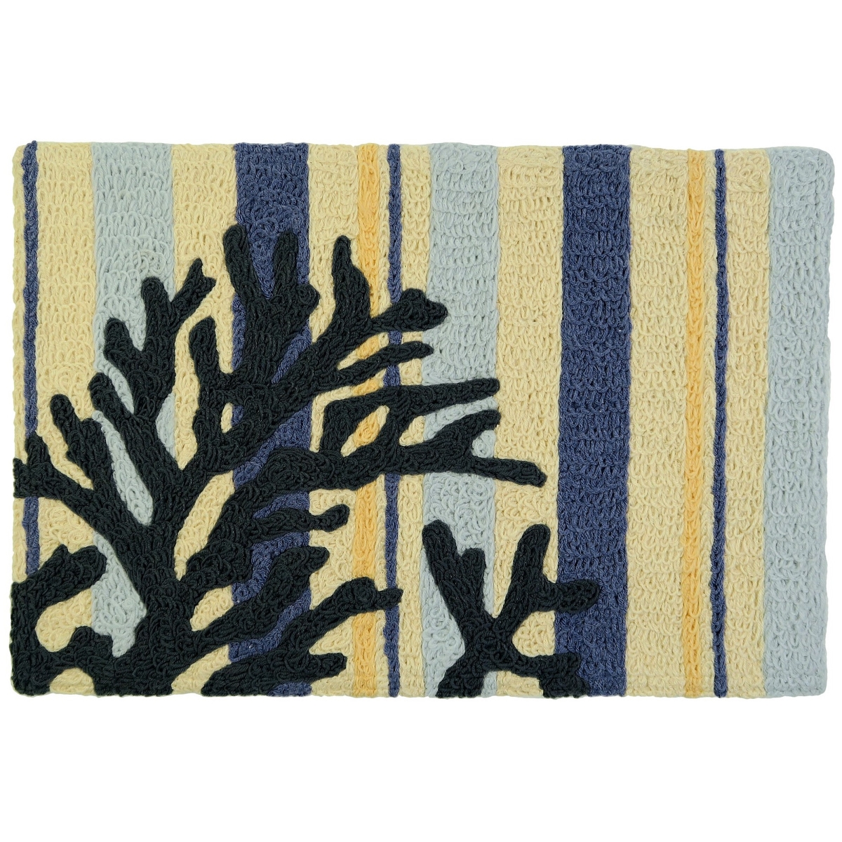 JB-AT029 20 x 30 in. Blue Coral on Weathered Boards Accent Rug -  Jellybean