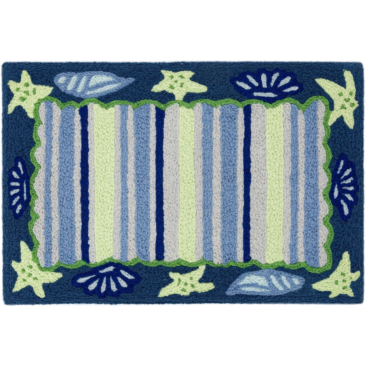 Picture of Jellybean JB-LW026 20 x 30 in. Shells & Stripes Jellybean Accent Washable Rug