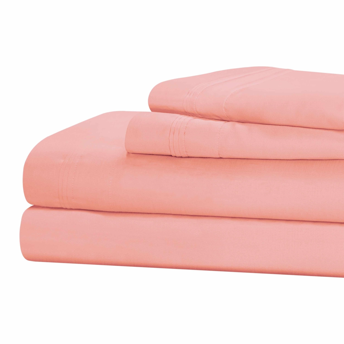 1500QNSH SLDR 1500-Thread Count Solid Premium Egyptian Cotton Deep Pocket Sheet Set, Dusted Rose - Queen Size