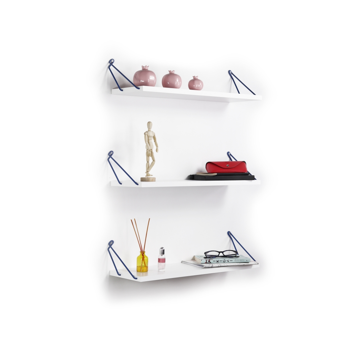 Altai Triple Shelf, White & Blue