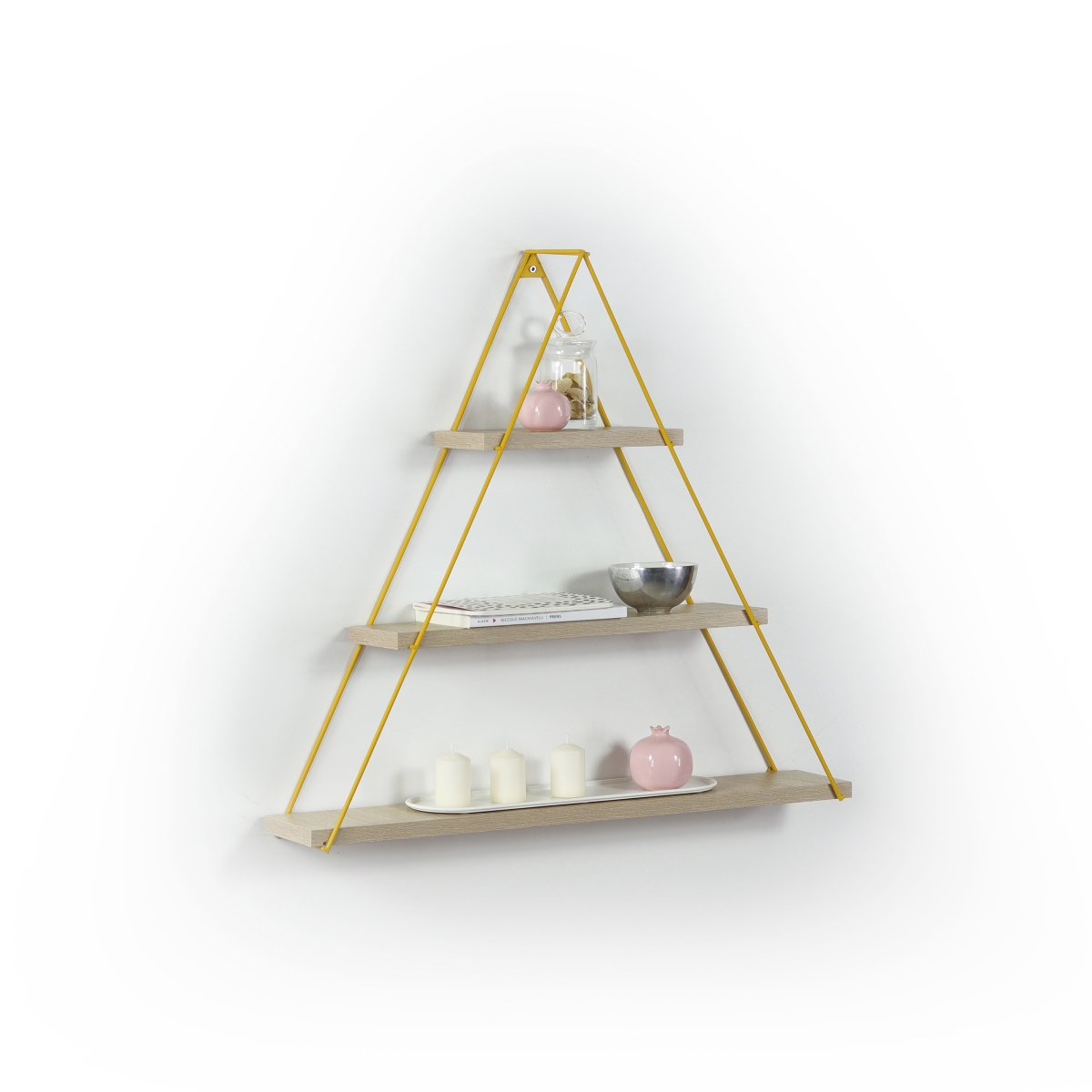 Moset Decorative Shelf, Oak & Yellow