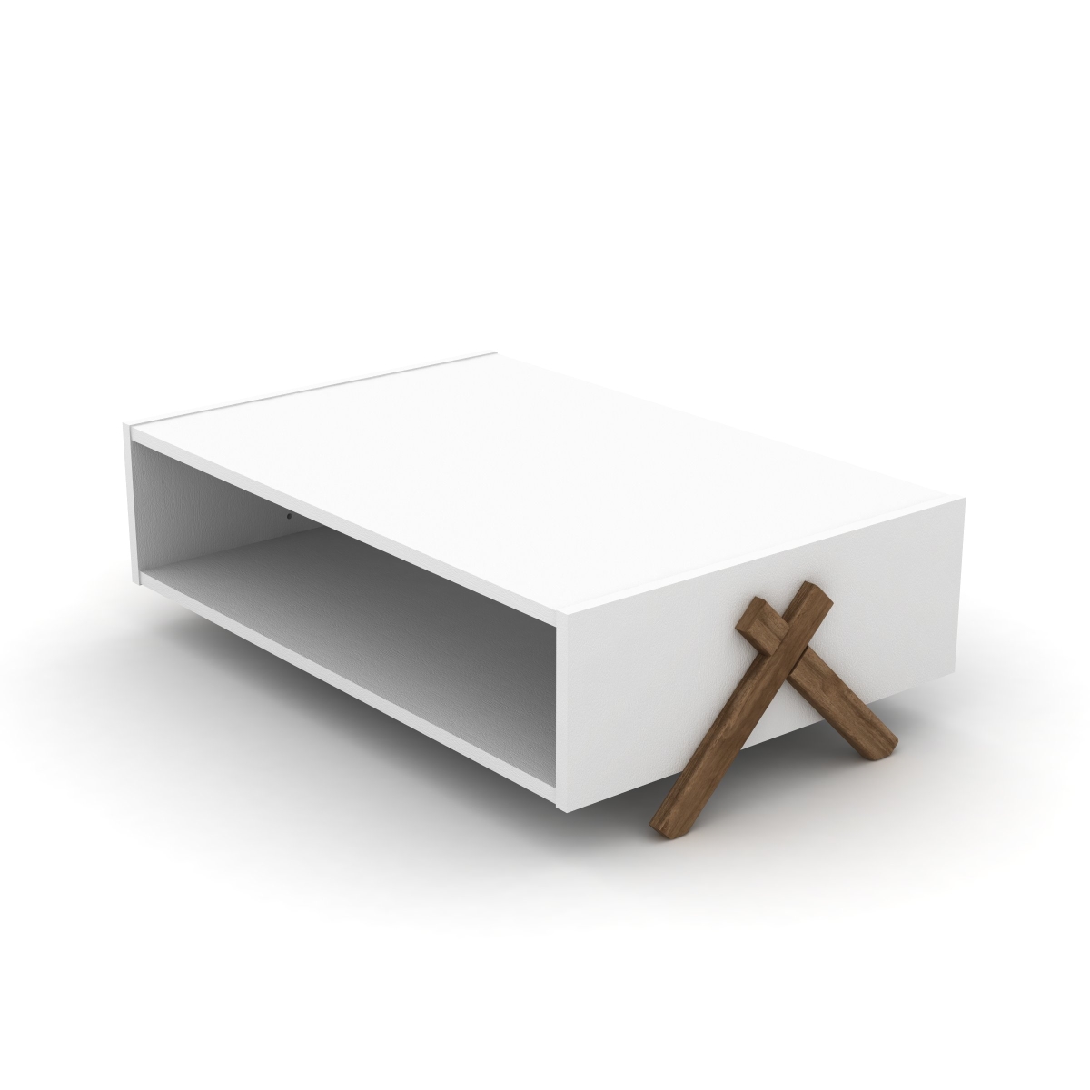 Kipp Coffee Table, Walnut & White