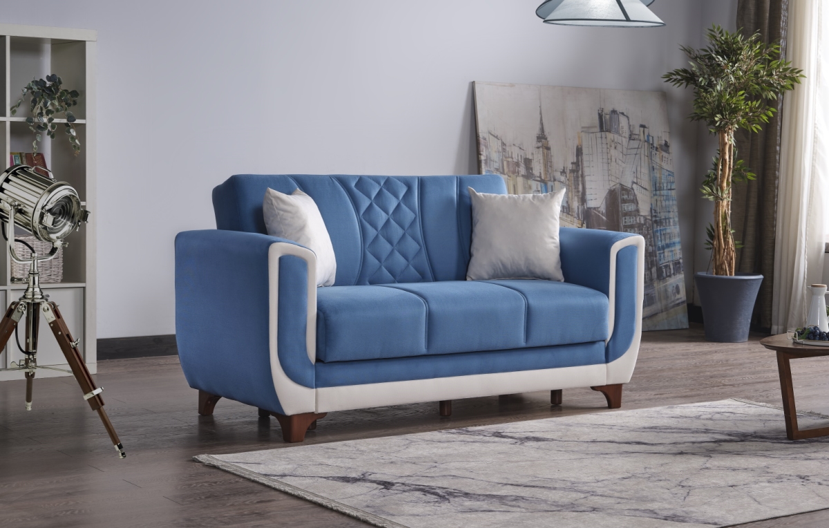 Berre Convertible Loveseat Sleeper, Blue