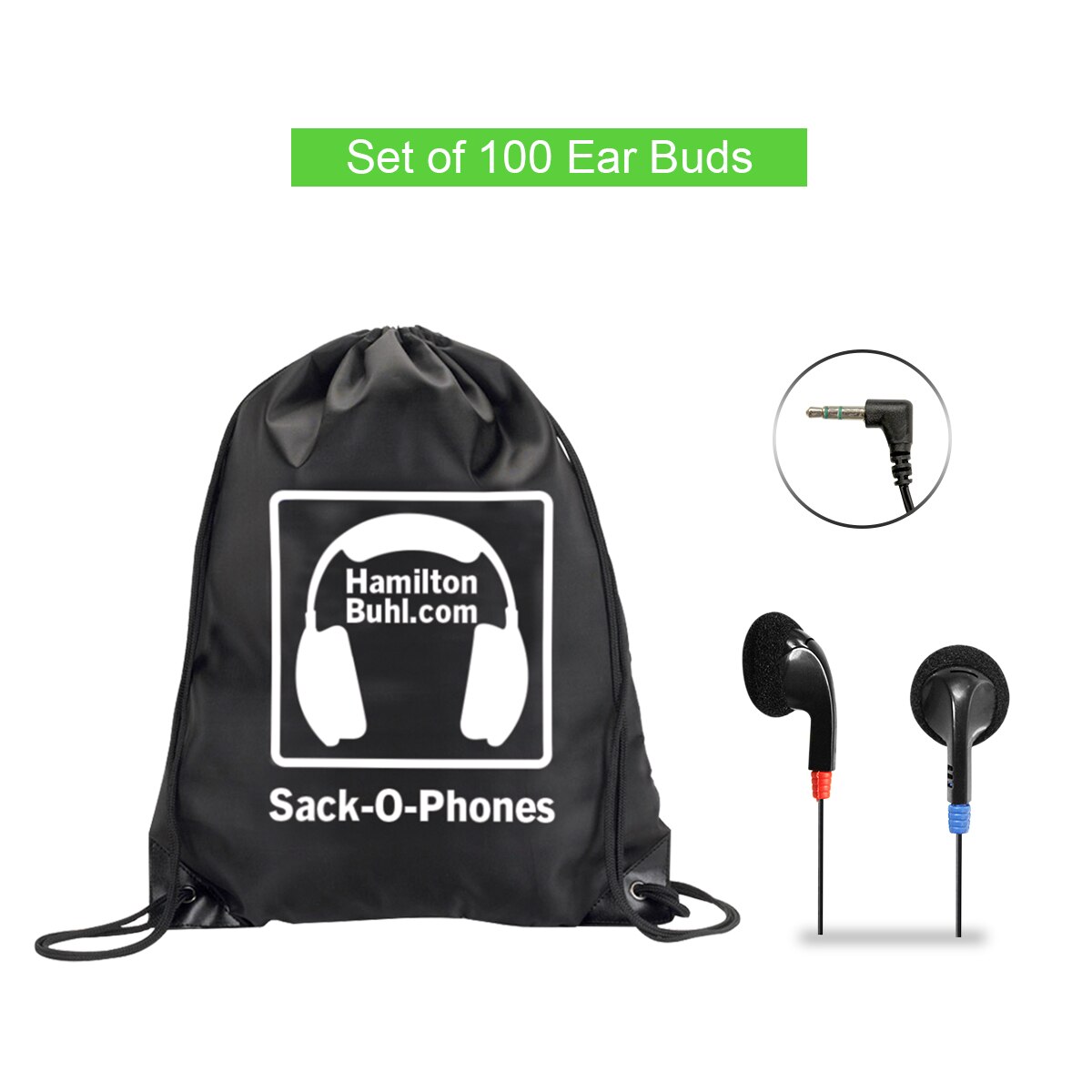 Picture of HamiltonBuhl SOP-HABUD Sack-O-Phones 100 Earbuds in Carry Bag