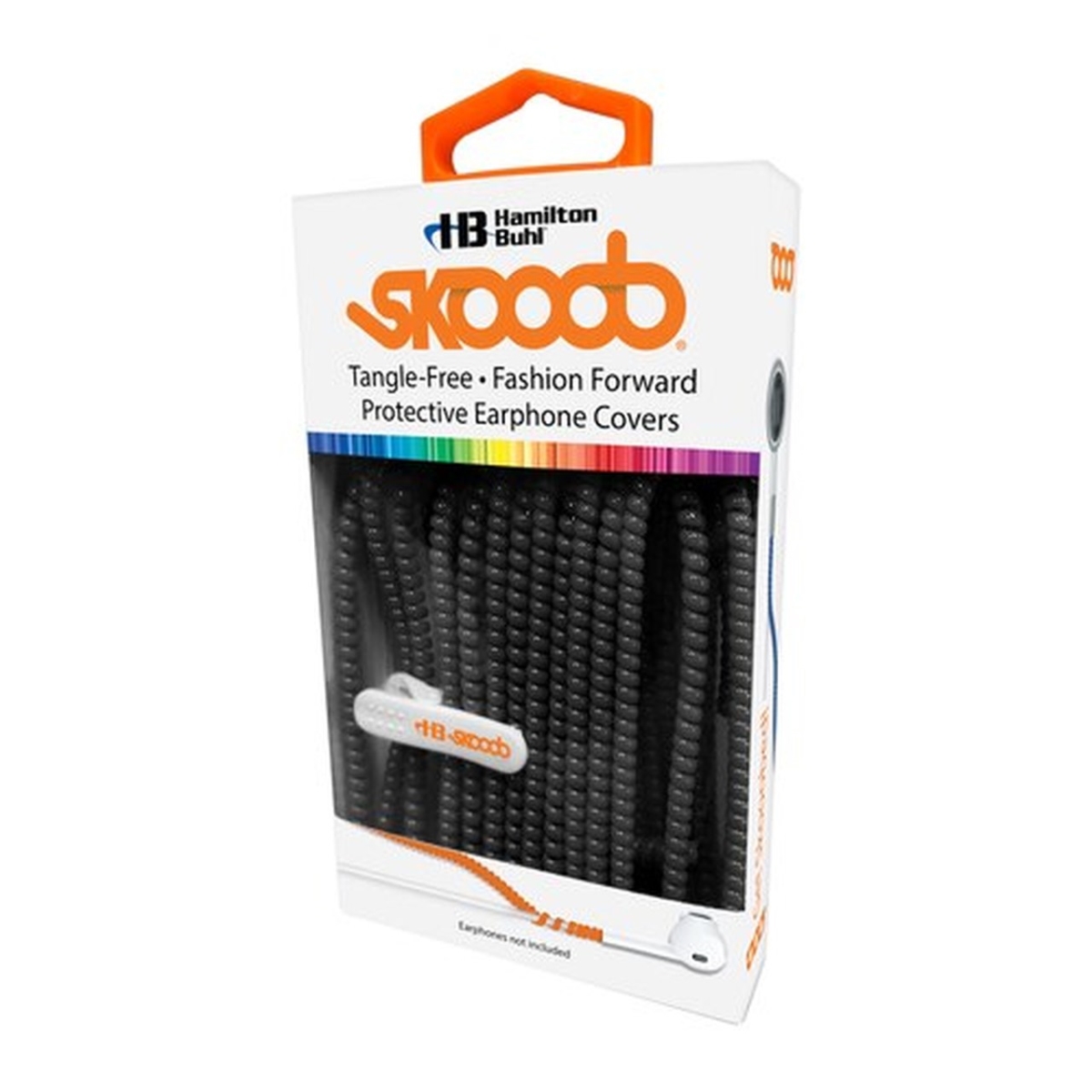 Tangle Free Earbud Covers Solid Color, Black