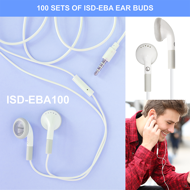Picture of HamiltonBuhl ISD-EBA100 Ear Buds with In-Line Microphone - 100 Piece