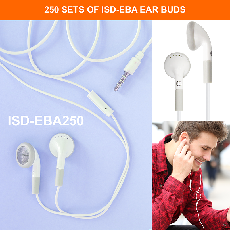 Picture of HamiltonBuhl ISD-EBA250 Ear Buds with In-Line Microphone - 250 Piece
