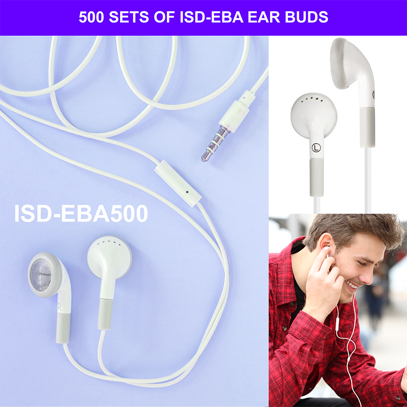 Picture of HamiltonBuhl ISD-EBA500 Ear Buds with In-Line Microphone - 500 Piece