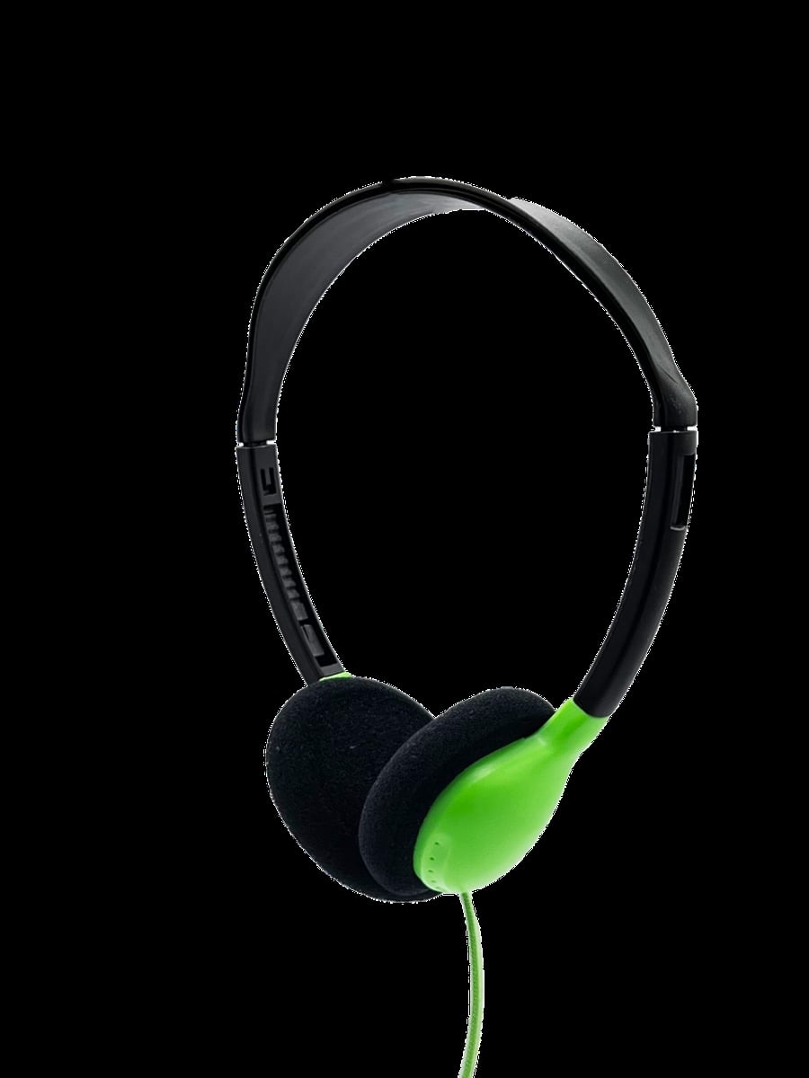 Personal On-Ear Stereo Headphone, Green - Pack of 200