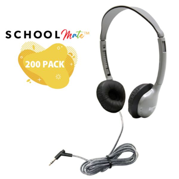 Picture of HamiltonBuhl MS2L-200 SchoolMate Personal-Sized Headphone with Leatherette Cushions - Pack of 200