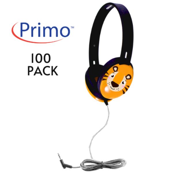 Picture of HamiltonBuhl PRM100T-100 Primo Series Tiger Stereo Headphones - Pack of 100