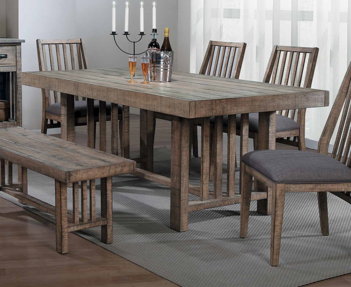 Codie Dining Table - Brown Burnishing & Gray -  Home Elegance, 5544-72