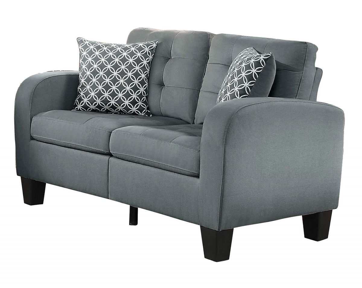 Picture of Home Elegance 8202GRY-2 35 x 32 x 56.75 in. Sinclair Love Seat - Gray