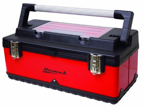 23 in. Hand Carry Painted Metal & Plastic Toolbox - Red