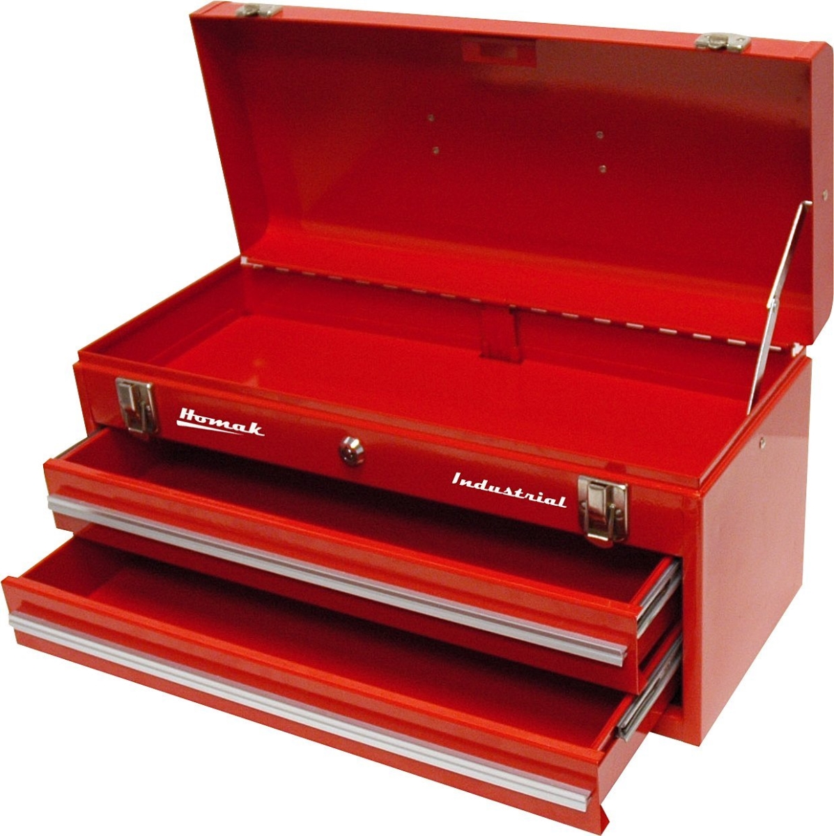 9.75 x 20.18 x 8.58 in. Industrial 2 Drawer Friction Toolbox - Red