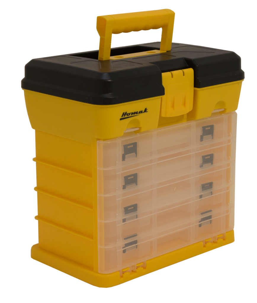 Portable Plastic Parts Organizer, Yellow - Large