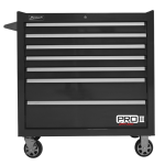 Homak PRO II Series 36" 7-Drawer Roller Cabinet, Black (BK04036072)