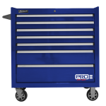 Homak PRO II Series 36" 7-Drawer Roller Cabinet, Blue (BL04036072)