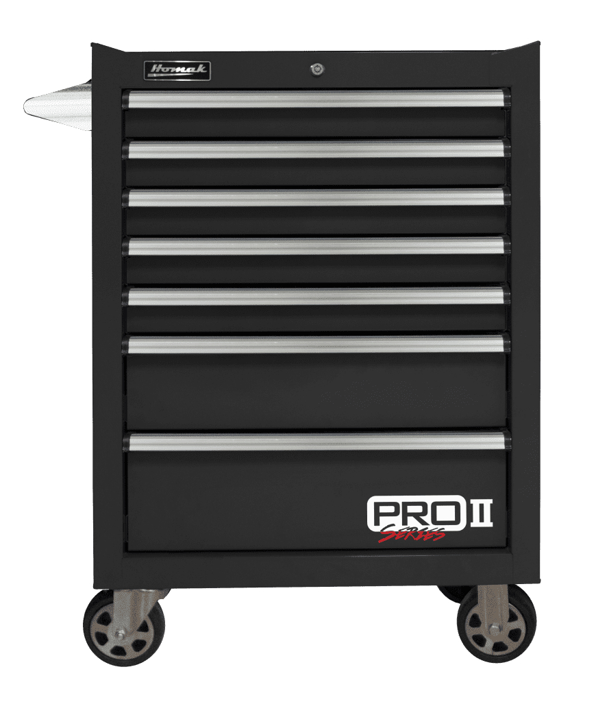 Homak PRO II Series 27" 7-Drawer Roller Cabinet, Black (BK04027702)