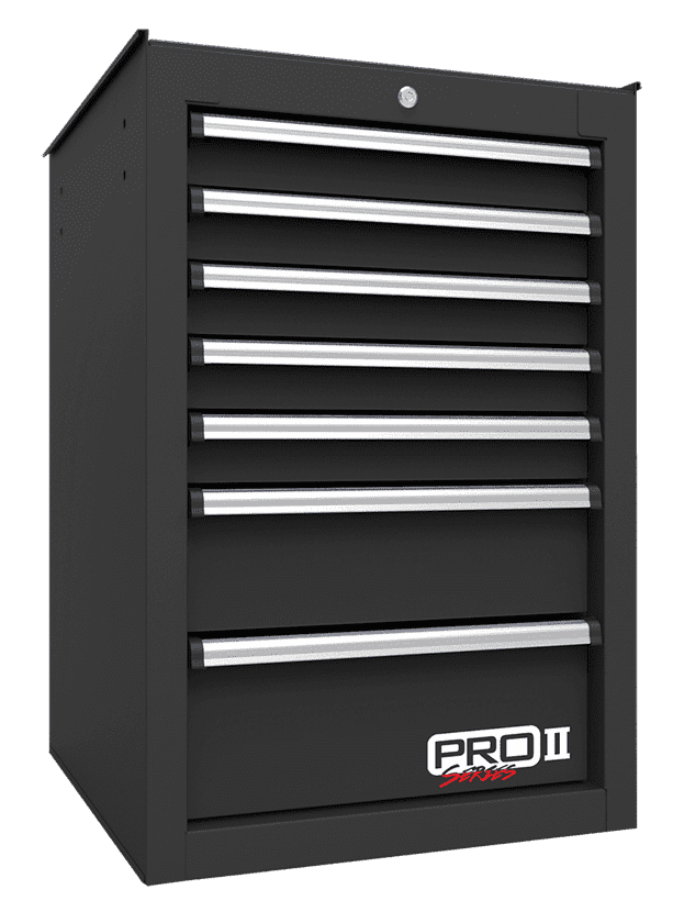 BK08014552 14.5 in. Pro II 7-Drawer Side Cabinet - Black