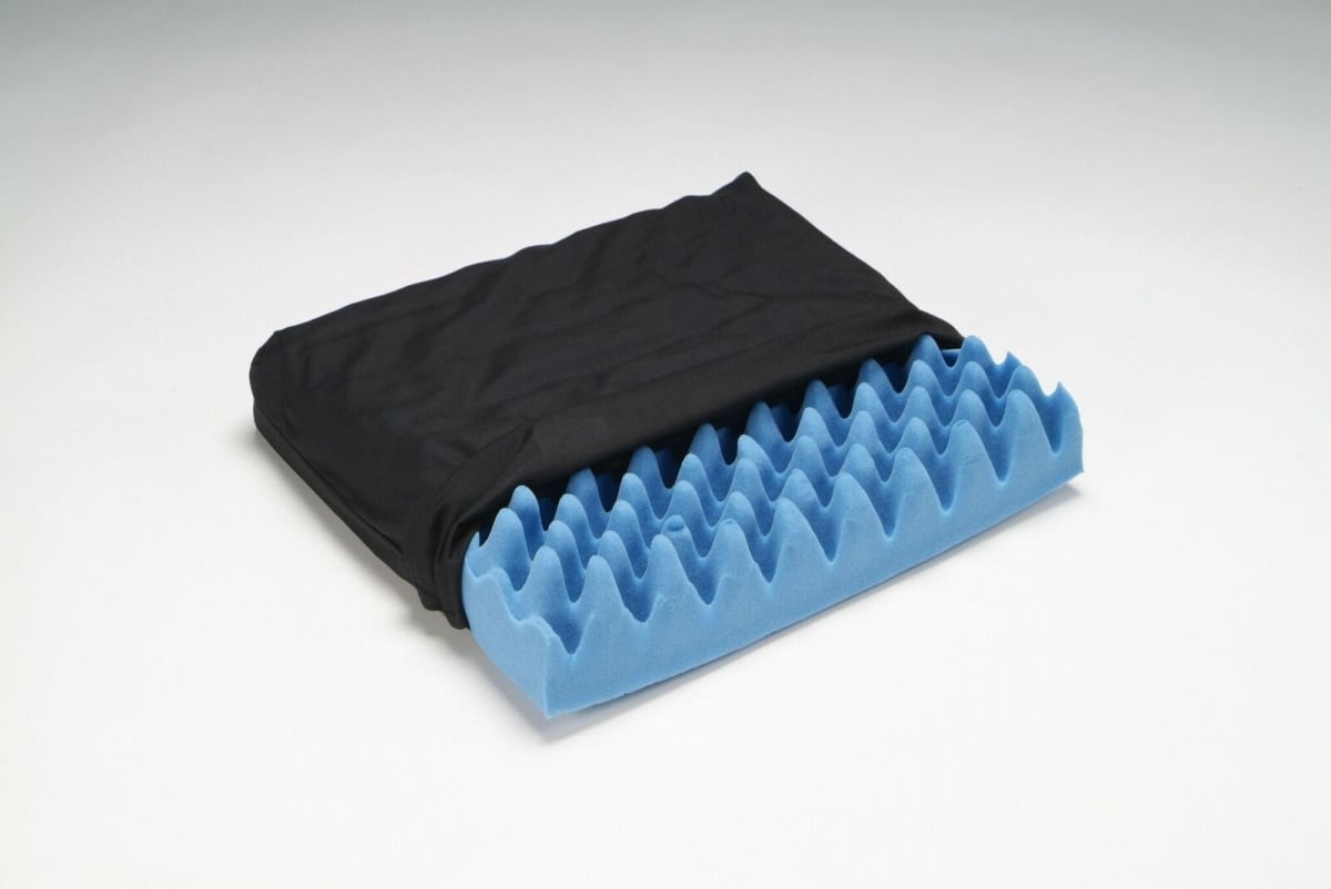 Convoluted Wheelchair Cushion with Black Polycotton Zippered Cover