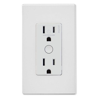 Leviton LVZW15R1BW Decora Smart Z-Wave Plus Tamper-Resistant Outlet, White