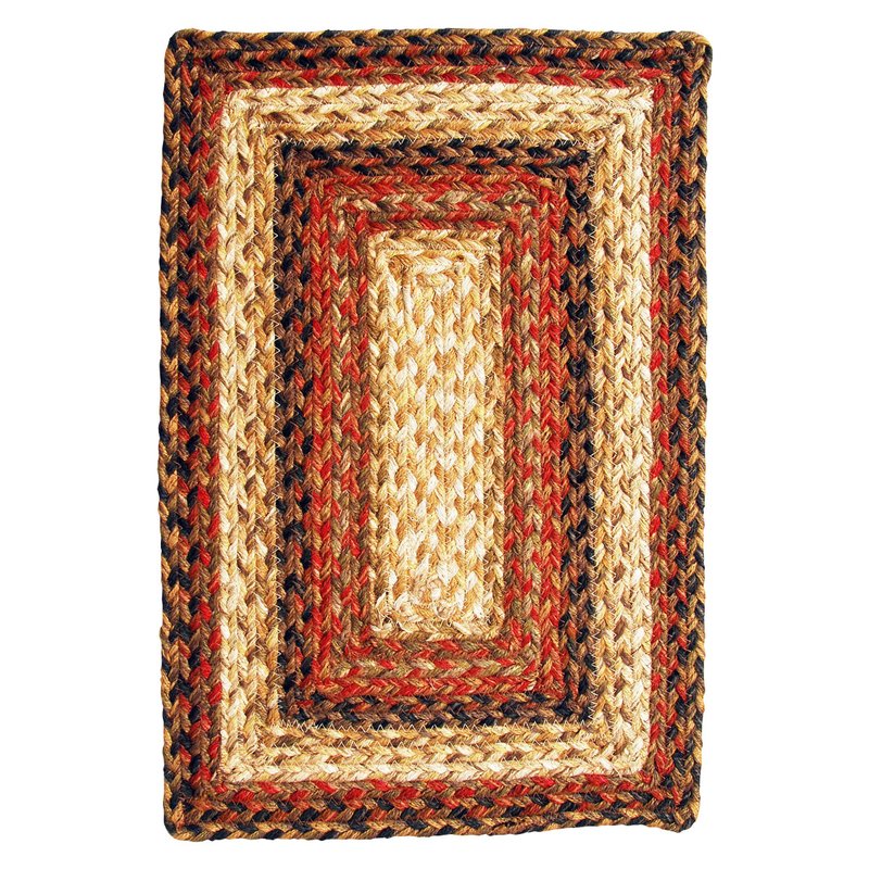 Picture of Homespice Decor 595041 Russet Hudson Jute Braided Rugs - Placemats - Rectangle - set of 4