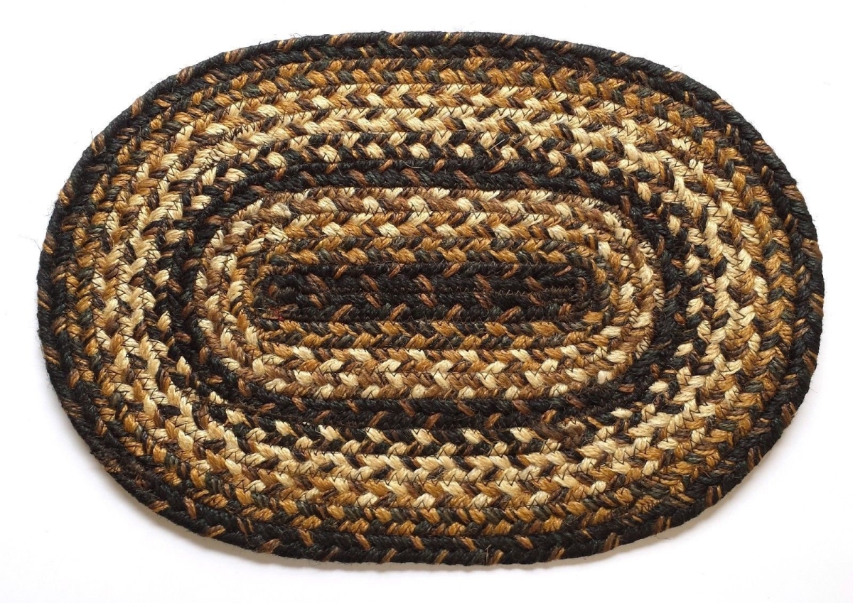 Picture of Homespice Decor 594211 Kilimanjaro Hudson Jute Braided Rugs - Placemats - Oval - set of 4