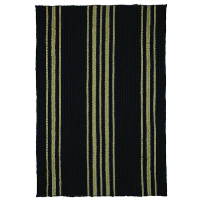 545114 6 x 9 ft. Smith Farmhouse Jute Braided Rugs, Rectangle - Black & Brown
