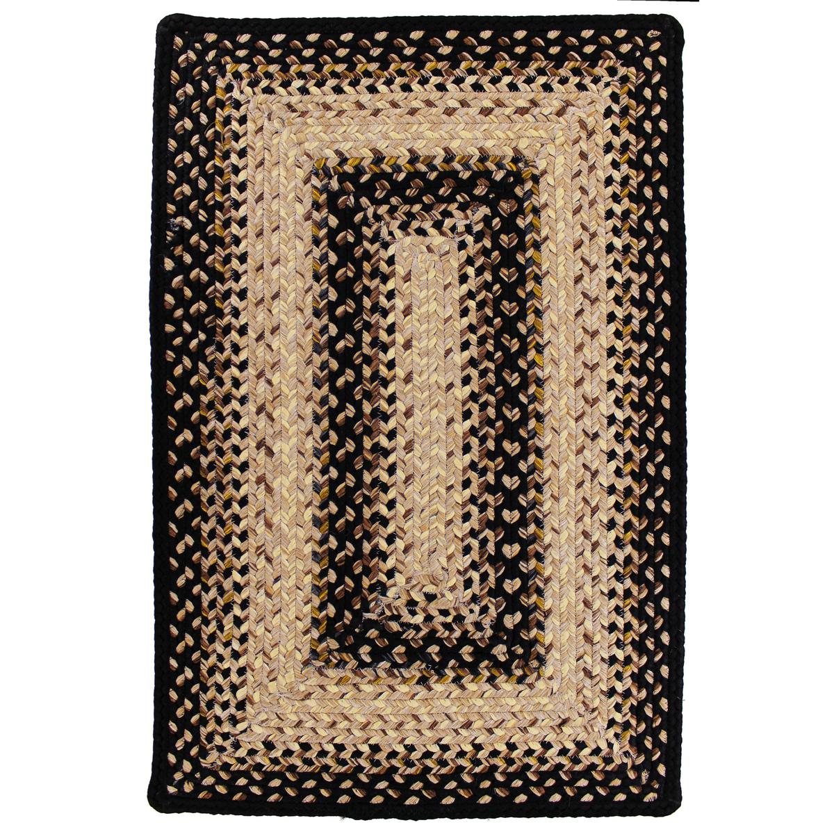 10 x 10 in. Black Mist Ultra Durable Braided Rugs - Black